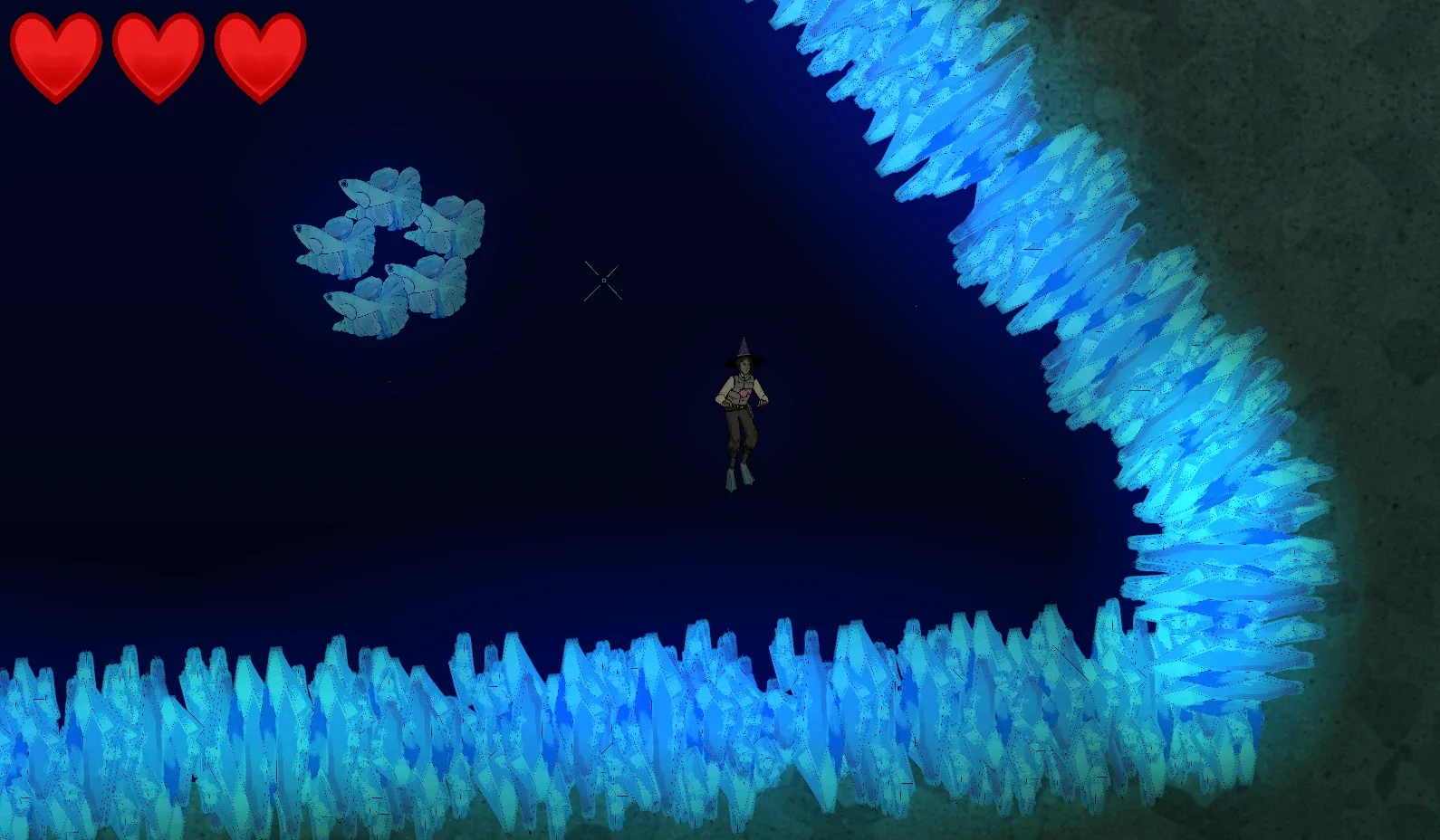 Research screen: an aquarium of fish upgrades, most still locked