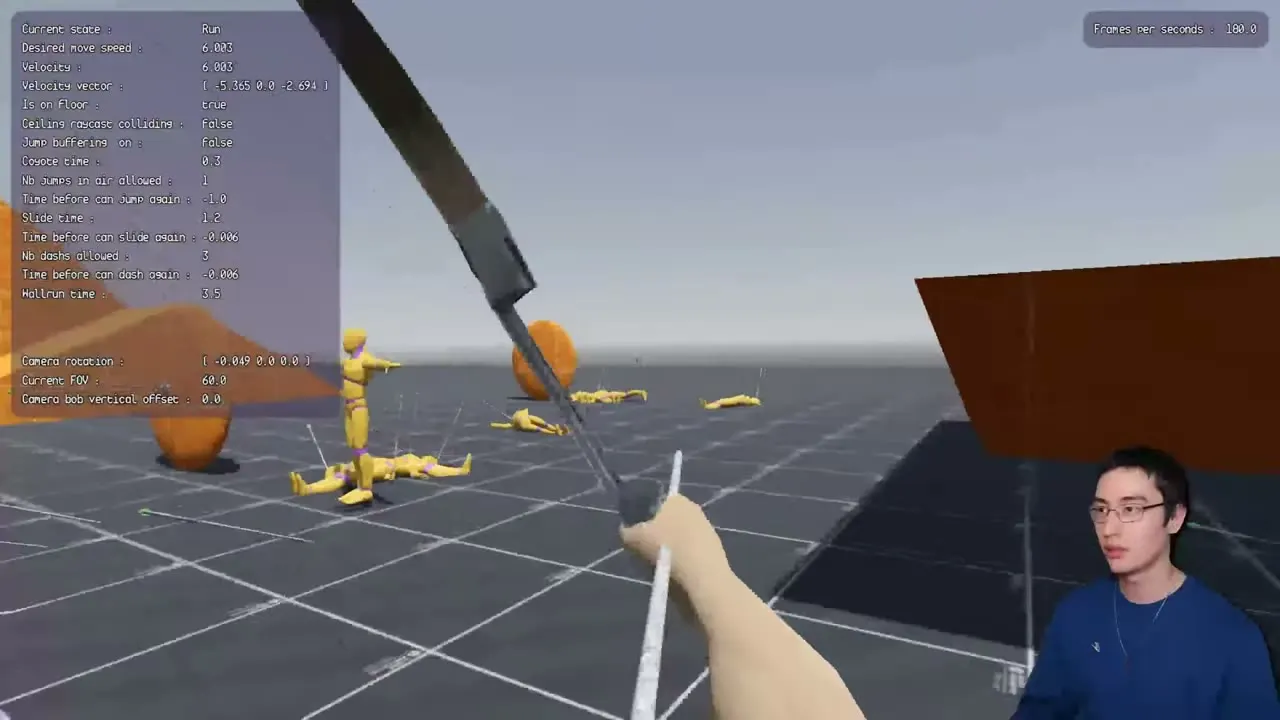 Training dummies falling after being hit by arrows